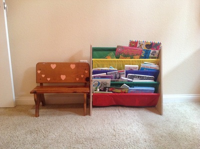 Montessori shelving with books