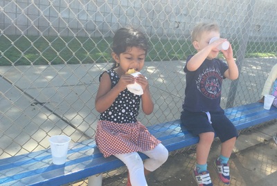 Children outside on playground